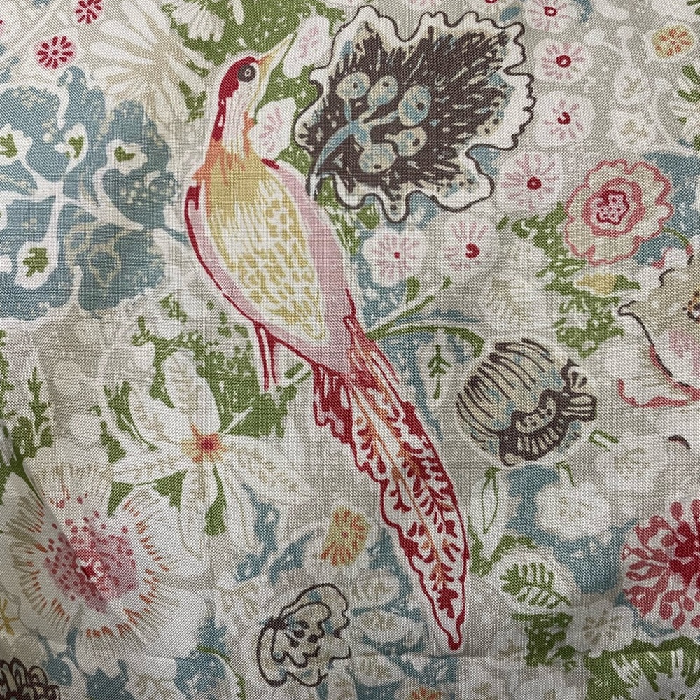 Standard shower curtain Caylee Nightingale by Bungalow Rose. Birds, Floral. Used